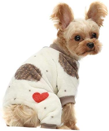 FITWARM HEDDHOG Termalni pas zimska odjeća za pse pidžama mačke Onceees štene skakače debela baršunasta krem ​​bijela velika