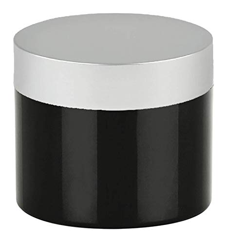 Grand Parfums 4 oz, prazan crna plastična tegljača sa ekstra visokim mat srebrnim metalnim poklopcima! Izvrsno za diy projekte, dom, kuhinju i vrt, ostavite bilo šta, zanatske PET plastike, BPA