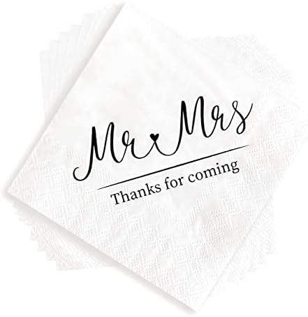 Bijela i crne salvete za jednokratnu upotrebu za prijem za recepciju Vjenčani ukrasi za tabele za vjenčanje salvete za recepciju Vjenčani stol ukrasi za vjenčanje - pakovanje 100 jednostavnih Glee