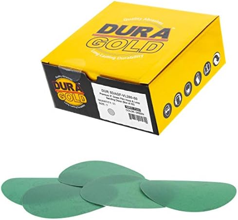 Dura-Gold 5 Green Film PSA brusni diskovi - 280 Grit & 5 Kuka i petlja Da Sander Backing Ploča ploča