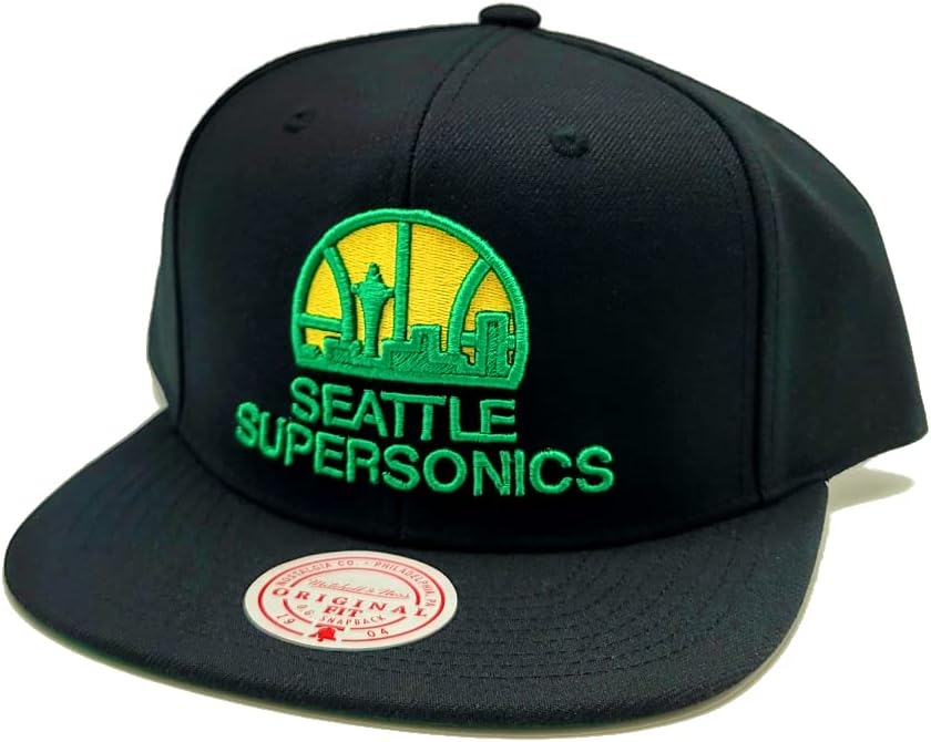 Mitchell & amp; Ness Seattle Supersonics Sonics novi crni žuti zeleni Era Snapback šešir kapa