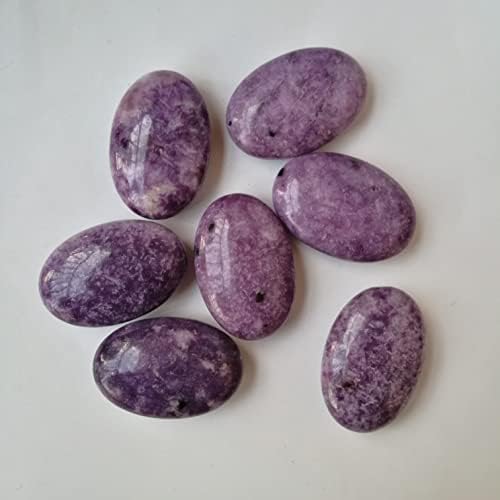 Bacatgem Prirodni ljubičasti Lepidolite ovalni džep zacjeljivanje kamena začinjene kamen za kristalnu masažu,