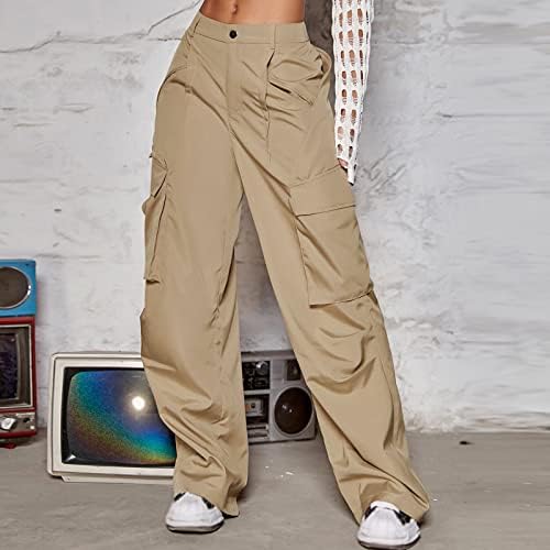 Pantalone s uzorkom 2023 teretna hlače Žena opuštena fit baggy odjeća crne hlače sa visokim strukom patentni zatvarač Slim nacrta