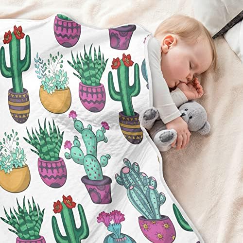Keeprealni šareni kaktus bebe za dečke za devojke dečake bebe mališana, mekani bebe prekrivač plišani dekom pokrivač novorođeni kolica pokrivač rađenih dojenčadi (30x40in)