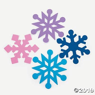 Sjajno pjena Jumbo Snowflakes - skupni set od 24 - zimski obrt za djecu