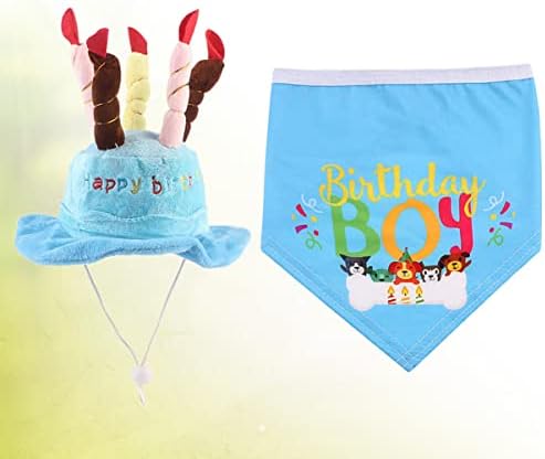 BalacOO hat bib djevojka svijeće skrbne svijeće Boy Happy Pet Headdress Bandana Birthday - divan pas pljuvačnica