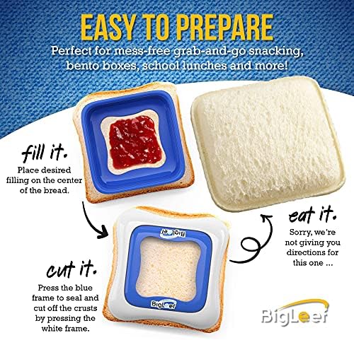 Rezač sendviča, zaptivač i Dekruster za djecu - uklonite koru hljeba, napravite DIY džepne sendviče - netoksičan, bez BPA, plijesan za hranu - izdržljiv, prenosiv, jednostavan za korištenje