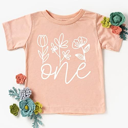 Jedna cvjetna 1. rođendana košulja za dječje djevojke prvo rođendan