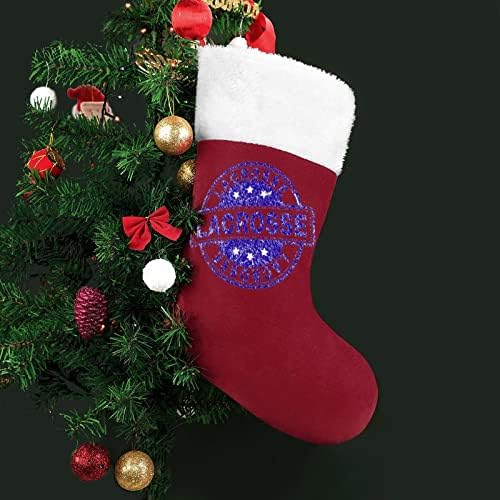 Lacrosse marka za brtvljenje crvene božićne praznike Čarape Početna Drayce za Xmas Tree Kamin Viseće čarape