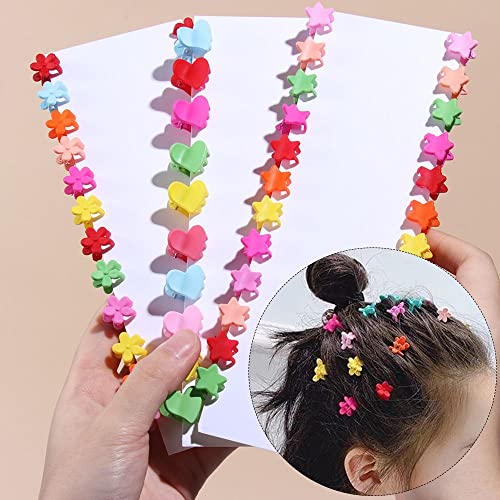 100pcs mini kosu kandža za djecu za djecu s slatkim šarenim cvjetnim cvjetnim srcem male kose kandže djeca slatki sitni plastični kopči za žene za kosu