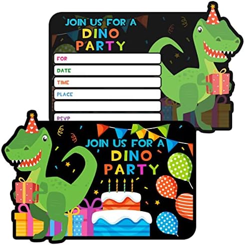 Dinosaur Rođendanske pozivnice, pozivnice za rođendanska zabava za dječake, 30 karata sa 30 koverti