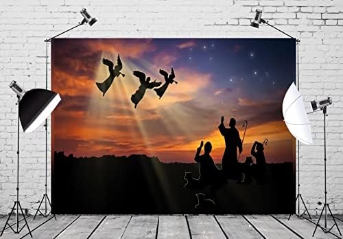 BELECO tkanina 10x8ft rođenje Isusa pozadina zvijezda Noć Sveta porodična scena rođenja Uskršnja fotografija