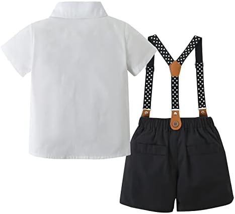 Nilikastta Baby Boy odijela za odjeću, ljetna majica, kratka majica + bowtie + suspender kratke hlače