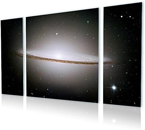 Alonline Art - Sombrero Nasa Hubble Stars Astro po svemir Galaxy | Uokvirene rastegnute platno na spremnom za obuću okvira - pamuk - Galerija umotana | 36 x20 - 91x51cm | 3 ploče Split | Slika HD