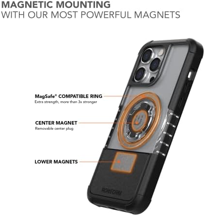 Rokform-iPhone 14 Pro Max Dual Magnet & amp; MagSafe kompatibilna Kristalna futrola + stalak