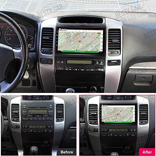 Bestycar 9 '' Android Car Stereo radio za Toyota Land Cruiser Prado 120 2003-2009 Lexus GX 470 2002-2009 Octa Core Android 10.0 Touchscreen HeadUnit podržava GPS navigaciju Carplay Android Auto-4 + 64