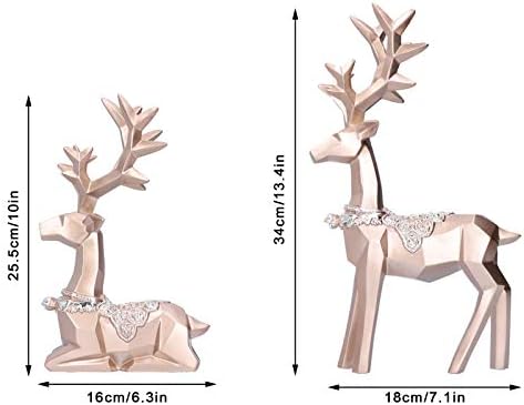 Topincn Elk Skulptura Skulptura Kip Geometrijski ukrasi za tablice Ornamenti za zagradnje Sažetak