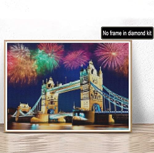 Kaliosy 5D dijamantski setovi za odrasle London Bridge po brojevima, bojama s dijamantima Art