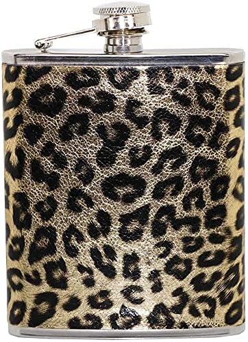 Leopard tikvice za alkohol za žene Funny Leakproof Hip tikvice nehrđajuće Stell bocu za piće sa lijevak