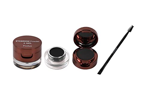 Prolux Cosmetics Meki i prirodni puder za obrve & amp; Gel za sve tipove kože obrve, Crna