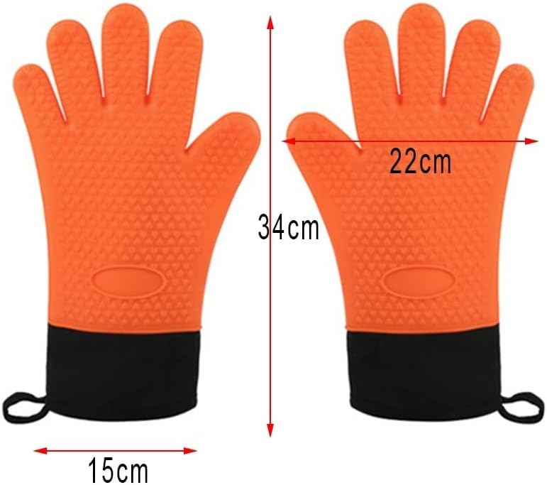 Ygqzm debele silikonske rukavice za pećnicu toplotno izolovane rukavice za prste neklizajuće rukavice za mikrovalnu pećnicu držač za lonac za roštilj alat za pečenje