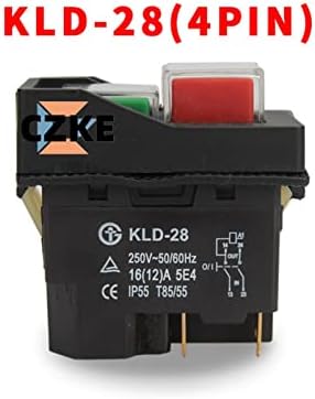 INFRI 2PCS KLD-28 KLD-28A Vrtni alati Elektromagnetski starter push dugme Prekidači strojne alatne opreme