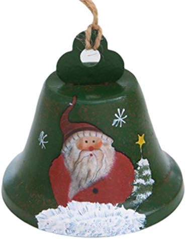 Ultnice Božić viseće metalno zvono rustikalno božićno drvce Santa Claus Dekoracija Bell Ornament Xmas Čarapa za kućnu trgovinu Zeleno