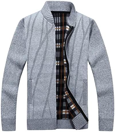 Džemper od Beuu Cardigan za muške, zimske mokežne izreze topla jakna Plesni unutrašnji patentni zatvarač casual