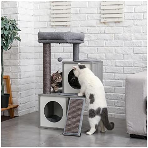 TAZSJG Cat Tree Cat Tower sa sisalom daskom za grebanje za zatvorene mačke Cat Condo Kitty Play Hous