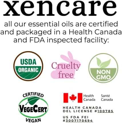 Xencare Organski bosiljak + Lemongrass Premium Esencijalna ulja - 10ml, 0,33 fl oz, čista, nerazrijeđena, prirodna za aromaterapiju / difuzor, aparat za masažu i kućnu upotrebu