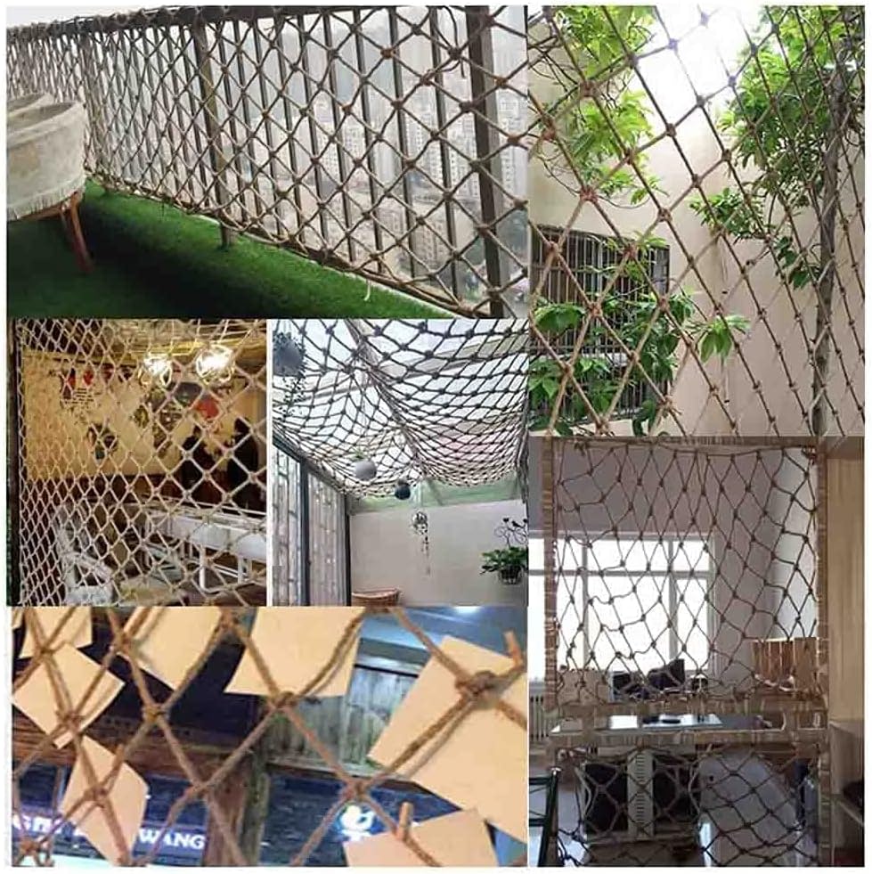 Ouyoxi zaštitna mreža, mreža za konoplju za penjanje balkonska mreža za stepenice foto zid pregradna zidna stropna mreža za vrtnu ogradu,prirodna,1x4m/3, 28x13, 12ft
