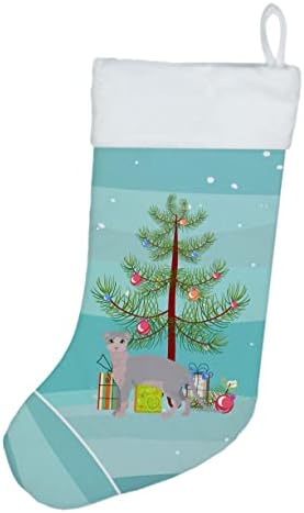 Caroline blago Ck4735cs ukrajinski Levkoy mačka Sretan Božić Božić čarapa, kamin viseće čarape Božić sezona Party dekor porodični odmor dekoracije,