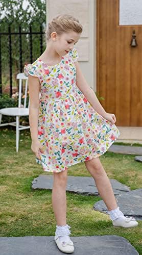Nasmijana PINKER djevojčice ljetna haljina pamučni rukav sa volanima cvjetna štampana haljina za zabave