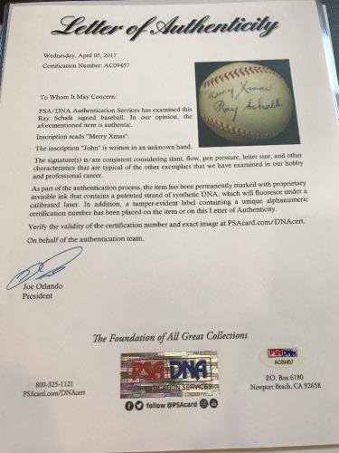 Finest Ray Schalk singl potpisao američku ligu bejzbol PSA DNK COA - autogramirani bejzbol
