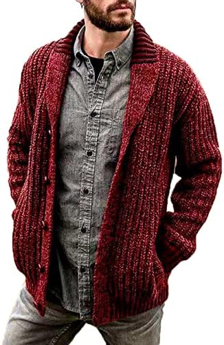 Džemper od pletiva za muški kaput moda retro rever dugme Labavi plus veličine kabel pletenu kardigan