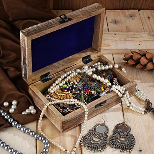 Ajuny drvena ručno izrađena ukrasna kutija dizajn bijela i smeđa - višenamjenska upotreba kao skladište nakita, kutija za sat, odlična za poklone