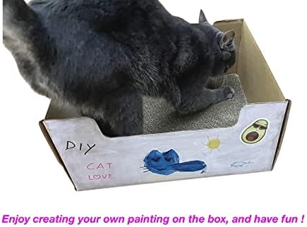 SVY udoban mačka kutija sa Scratcher Pad, napravljen od valovitog kartona, idealno za mačke & mačići & mali psi