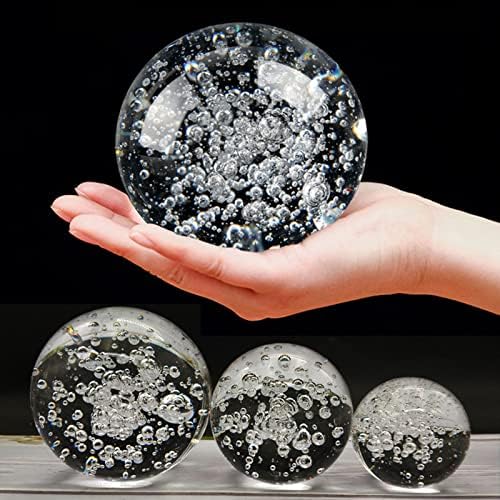 Rstjbh odabrana K9 prozirna staklena lopta, kristalna kugla sa mjehurićima, kancelarijski ukrasi, uređenje doma, Craft pokloni,200mm
