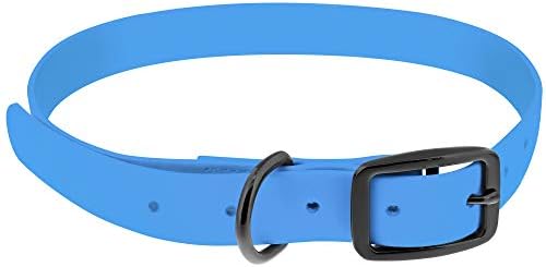 Mimu Veliki silikonski ovratnik - plavi 30in stilski ovratnik za pse sa kopčom za kopče i D-prsten povodac