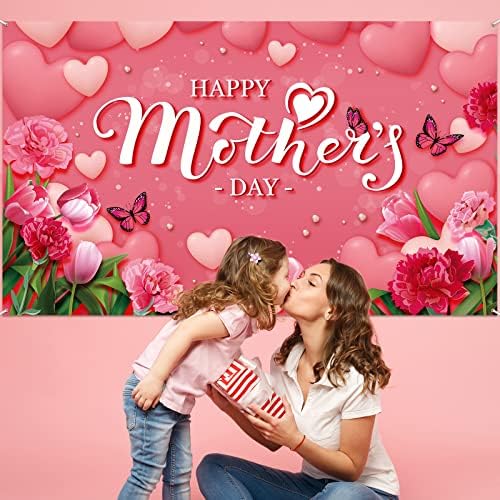 Sretan Majčin dan Banner crveno cvijeće majke dan pozadina Happy majke dan Photo rekviziti Majčin dan Party Dekoracije
