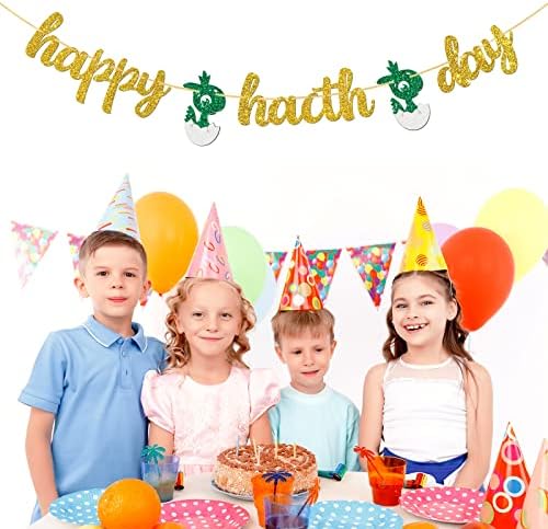 Halodete Happy Hatch Day Banner, Happy Birthday Dinosaur Banner, Baby Tuš, Baby 1. rođendan