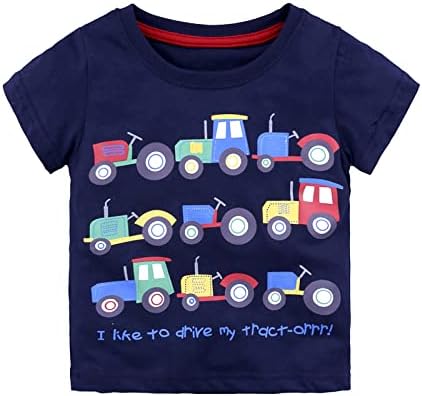 Toddler Kids Girls Boys Auto crtani 3D otisci Loše vrhovi Mekani kratki rukav majica Tee Tops Odeća haljina košulja Boys 5t