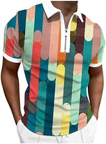 Ljetne majice muške proljeće i ljeto Slim Zipper ovratnik majica štampanje Top rever majice za muškarce trendi