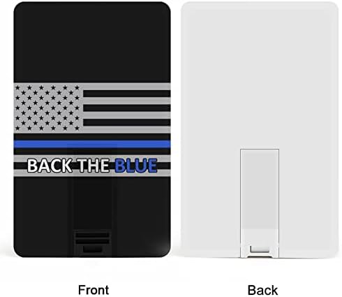Natrag Plava policijska linija zastava USB Flash pogon Personalizirana kreditna kartica Pogonski memorijski