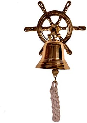 Purpledip Mesing Nautičko zvono sa sidrom Mount: Jedinstveni gusarski brod Poklon morskog dekora