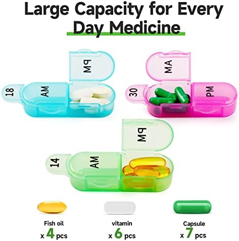 Mjesečni Organizator pilula 2 puta dnevno, 30-dnevni Organizator pilula, Mjesečna kutija pilula AM PM, slučajevi pilula od 31 dan, Organizator lijekova za vitamine, riblje ulje i suplemente