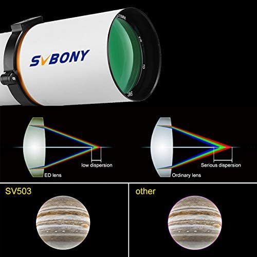 Svbony SV503 teleskop, 70-in F6 ekstra disperzijski refraktor OTA, 1,25 inča UHC filter, smanjuje