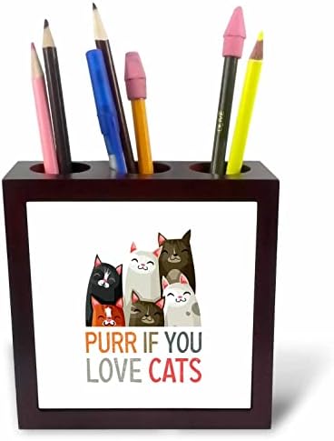 3dRose Funny Cats-predenje ako volite mačke. Poklon za mačke, ljubitelje kućnih ljubimaca-držači za olovke za pločice