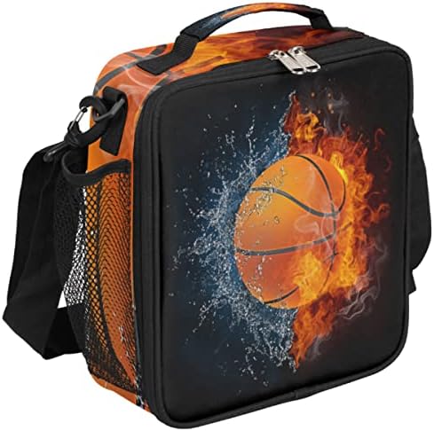 GzLeyigou vatrogasna i vodena košarkaška kutija za ručak termo Meal višekratna Školska Bento torba za ručak za djecu, Prijenosna torba za ručak sa džepom sa strane za plažu/piknik/ured/Collega