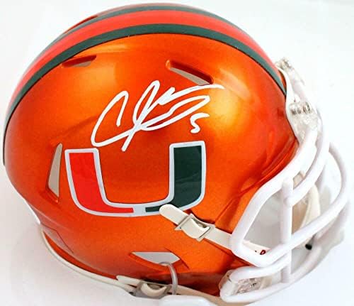 Andre Johnson potpisao Miami Hurricanes Flash Speed Mini Helmet-JSA W *Mini šlemovi za koledž s bijelim autogramom